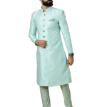 Regal Seafoam Banarasi Brocade Sherwani for Men | Father Son Combo | Perfect Groom Wear